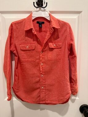 GAP Kids Coral-Orange Button-Down Shirt